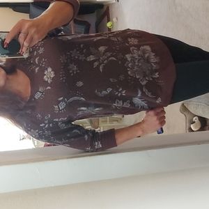Brown floral sweater